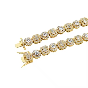 Collier Chaîne Tennis en Moissanite Taille Émeraude Premium, Bijou de Luxe Scintillant Tendance pour Hommes et Femmes, Cadeau Spécial - Product Image 3