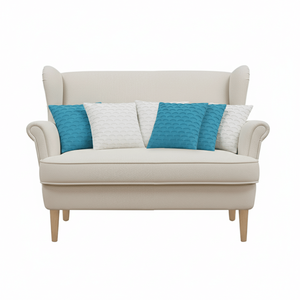 SOGA Ensemble de 6 housses de coussin décoratives bleu marine et blanc pur de 45 cm, motif vague festonnée, pour canapé ou chambre à coucher - Product Image 1