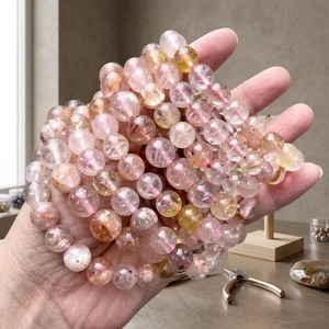 สร้อยข้อมือลูกปัดหินอาเกตเชอร์รี่บลอสซัมธรรมชาติคุณภาพสูง ดีไซน์สวยงามธีมความรักสำหรับผู้หญิง มิรานี - Product Image 2