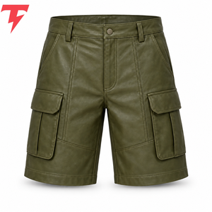 <b>Men</b> <b>Leather</b> <b>Shorts</b> Provide Flexible Comfort Premium Texture And Durable Construction For Modern Urban And Streetwear Fashion - Product Image 1