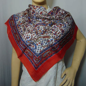Pañuelo Cuadrado de Seda 100% Pura para Mujer, con Estampado Floral Paisley, Pañuelo de Seda Pura de Lujo, Suave y Elegante, para Cabeza y Cuello - Product Image 1