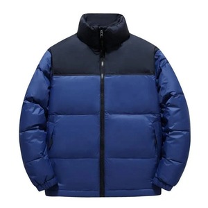 Veste d'hiver matelassée pour homme avec broderie décorative en tissu toile et col montant - Product Image 3
