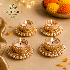 Hot Selling Indian Handmade metal Tealight Candle Holder Diwali Wedding Ganesha Festive Temple Home Decor Return Gift Favors - Product Image 1