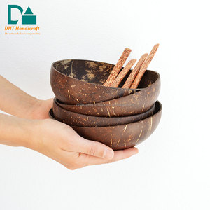 Meilleures ventes Ensemble de vaisselle artisanale DHT durable Bol en coquille de noix de coco de haute qualité Nouveau cadeau personnalisé du Viet Nam - Product Image 4