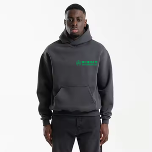 Sudadera con capucha de alta calidad, 400 g/m², 100 % algodón, sin cordones, con hombros caídos, estilo holgado, ecológica. - Product Image 1