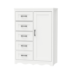 Cajonera de cocina de madera de alta calidad Furnizone Modelo 1492, organizador de almacenamiento para uso doméstico, 5 cajones y 1 puerta. - Product Image 2