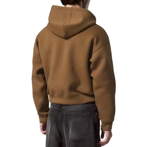 Vente en gros OEM – Sweat à capuche décontracté brodé pour l'hiver, 100 % coton épais, en molleton bouclette vintage, coupe oversize pour homme - Product Image 3