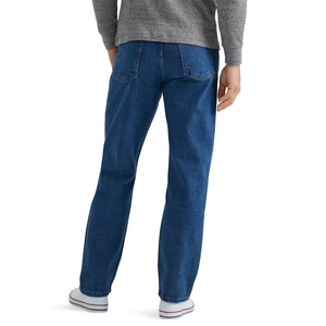Men's Jeans Pants Mid-Waist <b>Light</b> Blue Denim Jeans Basic Slim Straight-Leg <b>Trousers</b> Custom Logo Cotton Jeans For Men - Product Image 5