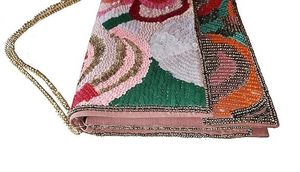 Elegant Bridal Embroidered Clutch <b>Bag</b> Decorative Thread Art Fashionable Traditional Look Handmade Floral Embroidery Aaliyan - Product Image 6