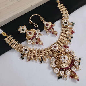 Gold Plated Pota Stone and <b>Pearls</b> Necklace <b>Set</b> 11714366PGR Exquisite Fine Jewelry <b>Set</b> - Product Image 1