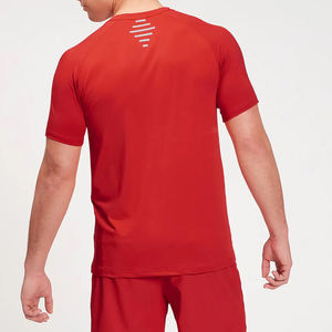 T-shirts pour hommes en gros, personnalisables, à manches courtes, coupe ajustée, séchage rapide, écologiques, respirants, pour le sport, la course à pied, la remise en forme et la musculation - Product Image 4