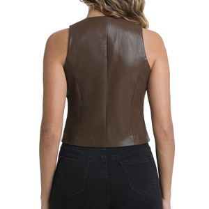 Chalecos de Cuero para Motocicleta para Mujer, Ligeros, Personalizados, a la Moda, con el Mejor Diseño, Bolsillos y Decoración de Botones - Product Image 2