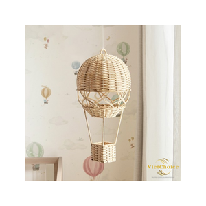 ตะกร้าตกแต่งรูปบอลลูนลมร้อนทำมือจากหวาย VietChoice ของตกแต่งบ้านธีมธรรมชาติ - Product Image 1