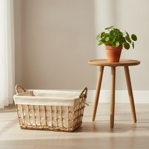 Cheap Handmade Water Hyacinth <b>Woven</b> <b>Basket</b> Natural Storage Organizer Eco-Friendly Laundry <b>Basket</b> with Handles for Home Decor - Product Image 6