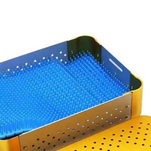 Morje Surgical Yellow Blue Stainless Steel & Aluminum Alloy <b>Pet</b> <b>Carrier</b> Tray with Perforated Design for Veterinary Use - Product Image 6