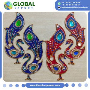 Decoración de Piso para Diwali con Diseño Floral Rangoli Pre-fabricado de Acrílico Reutilizable de Primera Calidad con Piedras, Certificado ISO - Product Image 2