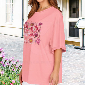 Colección Premium de Ropa Urbana, Camisetas Holgadas de Algodón Suave para Mujer, Estilo Casual, Color Liso, para un Look Moderno y Elegante - Product Image 2