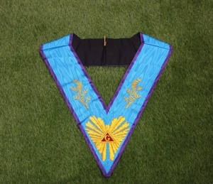 Hand Embroidered Masonic Grand Officer <b>Collar</b> with Gold Bullion Embroidery | Freemason Regalia - Product Image 5