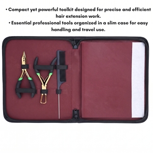 Kit complet de pinces pour extensions de cheveux à micro-anneaux, pince de serrage de perles, aiguilles à coudre, pinces de sectionnement, peigne - Product Image 3