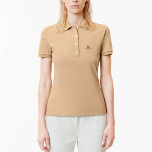 Polo de Algodón para Mujer, Casual, de Color Liso, Manga Corta, Tejido Transpirable, con Botones, para Verano 2026 - Product Image 1