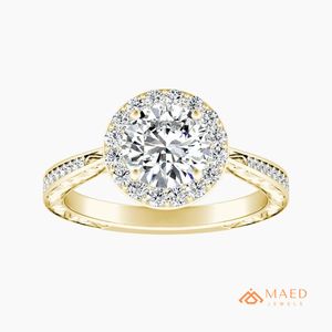 Round Cut Halo Moissanite Engagement Ring Rose Gold Plated Luxury for Women Elegant Wedding Anniversary Party Gift - Product Image 1