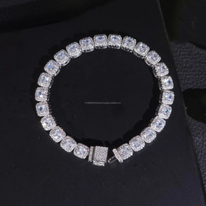 Pulsera de tenis de moissanita chapada en rodio con incrustaciones de diamantes, estilo hip hop, joyería para mujer, regalo para novia, cumpleaños y boda - Product Image 3