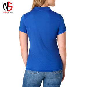 Nuevo Estilo, Blusa Casual de Verano para Mujer, Cuello Alto, Manga Corta, Color Azul Sólido, Secado Rápido, 100% Algodón, Antiarrugas, Transpirable - Product Image 2