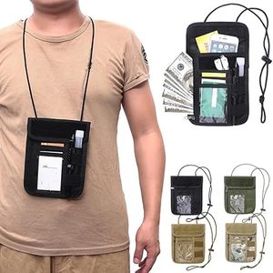Bolsa de Cuello para Pasaporte de Viaje con Múltiples Bolsillos, Bloqueo RFID, Organizador de Documentos Cruzado, Cartera de Seguridad - Product Image 5