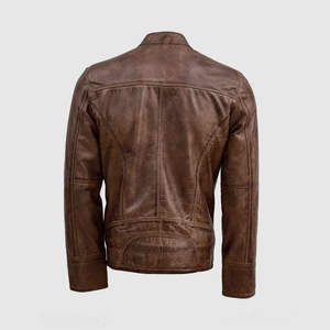 Chaqueta de Cuero Premium para Hombre, Estilo Moderno, Impermeable y Resistente al Viento, con Logotipo Frontal, para Uso Diario Informal - Product Image 2