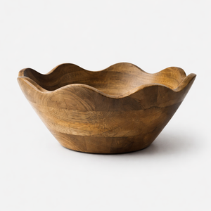 Tazón de Bambú y Madera Pulida Natural Hecho a Mano para Servir Ensaladas y Frutas, Decorativo para el Hogar y Restaurantes - Product Image 1