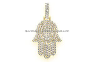 Joyería de Moda con Diseño Atractivo, Regalo de Boda, 10 CTS, Plata 925, Chapado en Oro Rosa, Hamsa Personalizada con Diamantes Cultivados en Laboratorio VVS-VS - Product Image 2