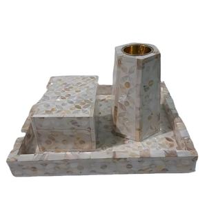 Ensemble Unique de brûleur d'encens Bakhoor plateau de service résine et bois décoration de maison hôtel restaurant Ramadan cadeau meilleur Design incrustations os - Product Image 1