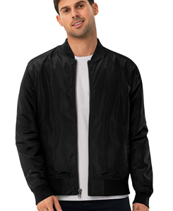 <b>Men's</b> Black Waterproof Breathable Bomber <b>Jacket</b> Zipper Closure Stand Collar Polyester/Cotton Blend High Street Style Winter - Product Image 1