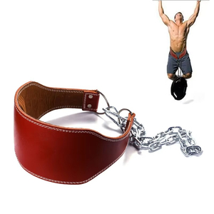 Cinturón de compresión de cuero para ejercicios con cadena de acero, ajustable, de alta resistencia, accesorios de gimnasio para entrenamiento con pesas - Product Image 2