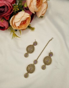 Exquisite Oval And Pear Cut Gemstone 3 Piece <b>Jewellery</b> <b>Set</b> For Women Designer Fashion <b>Jewellery</b> <b>Set</b> Ethnic Party Wear Collection - Product Image 6
