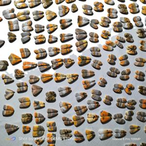 Pierre précieuse naturelle Jaspe Abeille Cabochon Formes Assorties, Paire Assortie pour Boucles d'Oreilles 10-25mm 3-5g Khushi Gems Stone Silver - Product Image 4