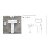 Lavabo en céramique exclusif sur piétement 580x450x850mm, bac à linge en porcelaine pour salle de bain, ensemble Febri