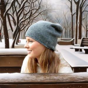 Gorro de Cachemira de doble cara personalizado para mujer, tejido a mano, ropa de invierno, elegante, cálido, cómodo, ligero, colores sólidos, tamaño libre - Product Image 1