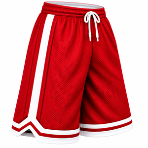 Pantalones Cortos de Baloncesto Personalizados para Hombre, Pantalones Deportivos de Malla con Rayas en Contraste, Pantalones Cortos de Gimnasio con Cordón Ajustable, Pantalones Cortos de Baloncesto Personalizados para Hombre, Corte Holgado - Product Image 3