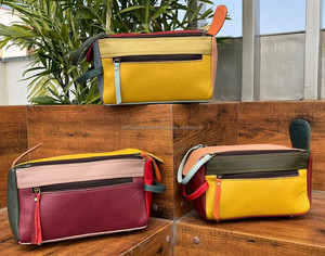 กระเป๋าเครื่องสำอางหนังรีไซเคิลกระเป๋าเครื่องสำอางดีไซน์หรูหราออกแบบได้ตามที่ต้องการกระเป๋าเดินทางหนังสีสันสดใส - Product Image 2