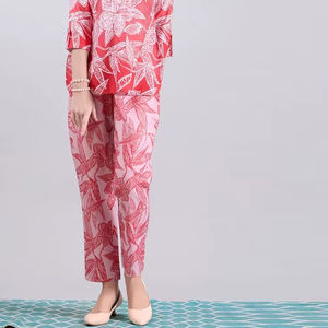 Solid Floral Prints <b>Lace</b> Eco-Friendly Breathable Polyester Women's Midi Casual Dress Summer <b>Elastic</b> Waist - Product Image 1