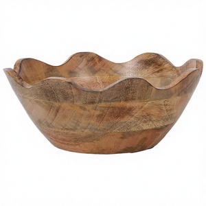 Nuevo Tazón Grande de Madera y Bambú de Alta Gama 2025 con Diseño de Corazón y Acabado Craquelado, Ideal para Regalos Navideños - Product Image 3