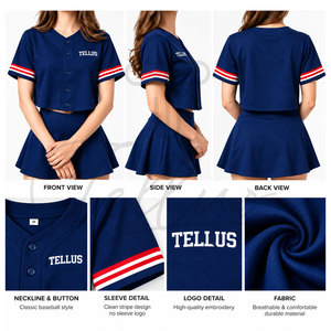 Maillot de baseball uni, coupe courte, toutes tailles et couleurs disponibles, séchage rapide, coupe ample, pour femme. - Product Image 4