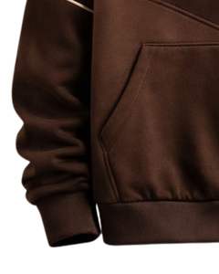 Sweat à capuche pour homme en coton molletonné, color block marron et kaki, style décontracté streetwear, fabricant sur mesure, fournisseur en gros de vêtements - Product Image 6