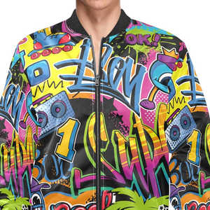Turquoise Abstract Fluid Motion Design Lightweight Thermal Construction <b>Weatherproof</b> Gear Sublimation Puffer <b>Jackets</b> - Product Image 6