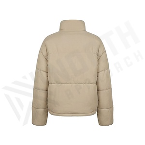 Hooded Quilted Waterproof <b>Bubble</b> Jacket Black Full Sleeve Winter Windproof Cotton Shell Knitted Fabric Polyester Filling Stand - Product Image 2