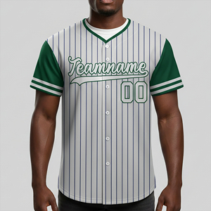 Camiseta de Béisbol Corta con Rayas Personalizadas 2026, Nombre y Número Personalizados, Transpirable, 100% Poliéster, Talla Grande, Verano - Product Image 2