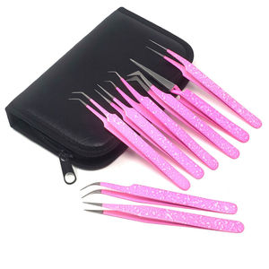 Pince à épiler de précision DANTRIC IMPLANTS JA-874 en acier inoxydable durable, 10 mm, pointe lisse rose pour extensions de cils 3D 6D Volume - Product Image 5