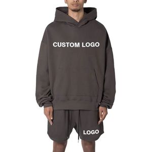 Ensemble de survêtement décontracté personnalisé en coton et polyester pour le sport, avec sweat à capuche et pantalon de jogging, idéal pour l'automne – Vente en gros OEM - Product Image 3