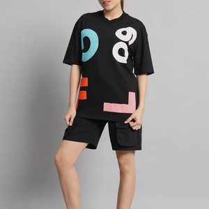 Women's <b>Sets</b> Casual Summer Wear Comfortable T-Shirts and Shorts 2 Pieces <b>Sets</b> 100% Cotton OEM ODM Service Cotton <b>Twin</b> <b>Set</b> - Product Image 4